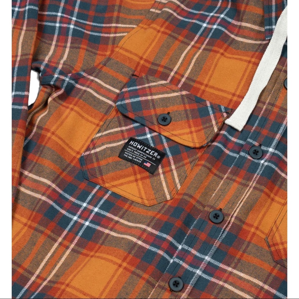 Howitzer Style Men's Button Down Hoodie Flannel Mag Military Grunt MFG - Picture 5 of 10